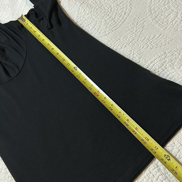 Cop Copine Black Sheer Funnel Neck. Crushed Velvet Sleeve design with thumb hole - Picture 7 of 11